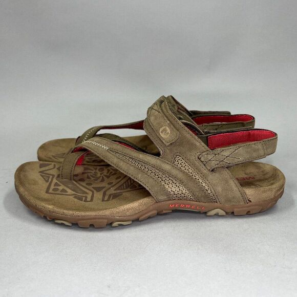 Merrell Women's Size 8 Brown & Pink Kangaroo Sport Hiking Sandals - Picture 4 of 8